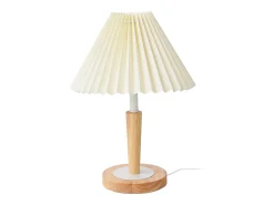Abajur de mesa 35 cm com efeito madeira branco creme 03_0007403