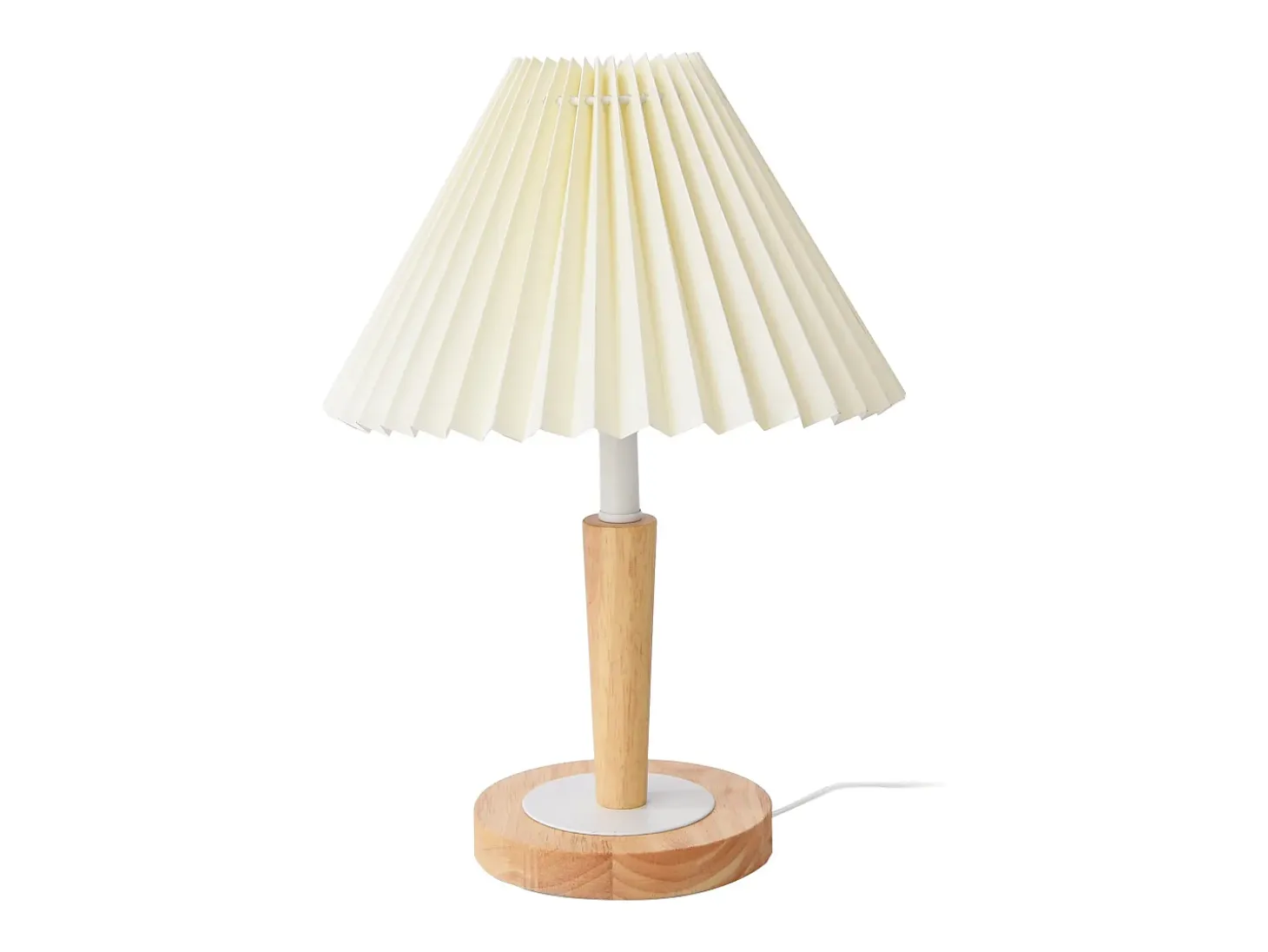 Abajur de mesa 35 cm com efeito madeira branco creme 03_0007403
