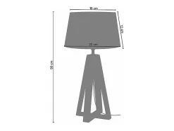 Abajur TOSEL ARHUS LT2 tecido tripé preto D30 x H54 cm
