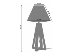 Abajur TOSEL ARHUS LT2 tecido tripé taupe D30 x H54 cm