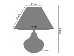Abajur TOSEL BANGALORE tecido globo branco D30 x H37 cm