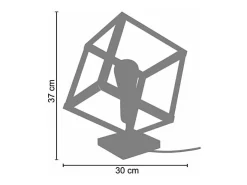 Abajur TOSEL BOIS CUBE lâmpada decorativa quadrado cinza D8 x H21 cm