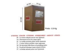 Abajur TOSEL CAMÉLIA tecido geométrico cinza D18 x H29 cm