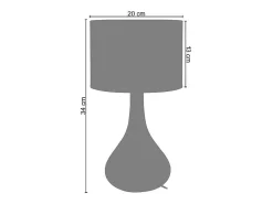 Abajur TOSEL ELVIRA LT2 metal cogumelo vermelho D15 x H18,5 cm