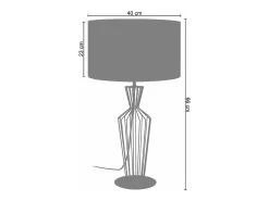 Abajur TOSEL KATHEDRAL metal cilindro carmim D17 x H24 cm