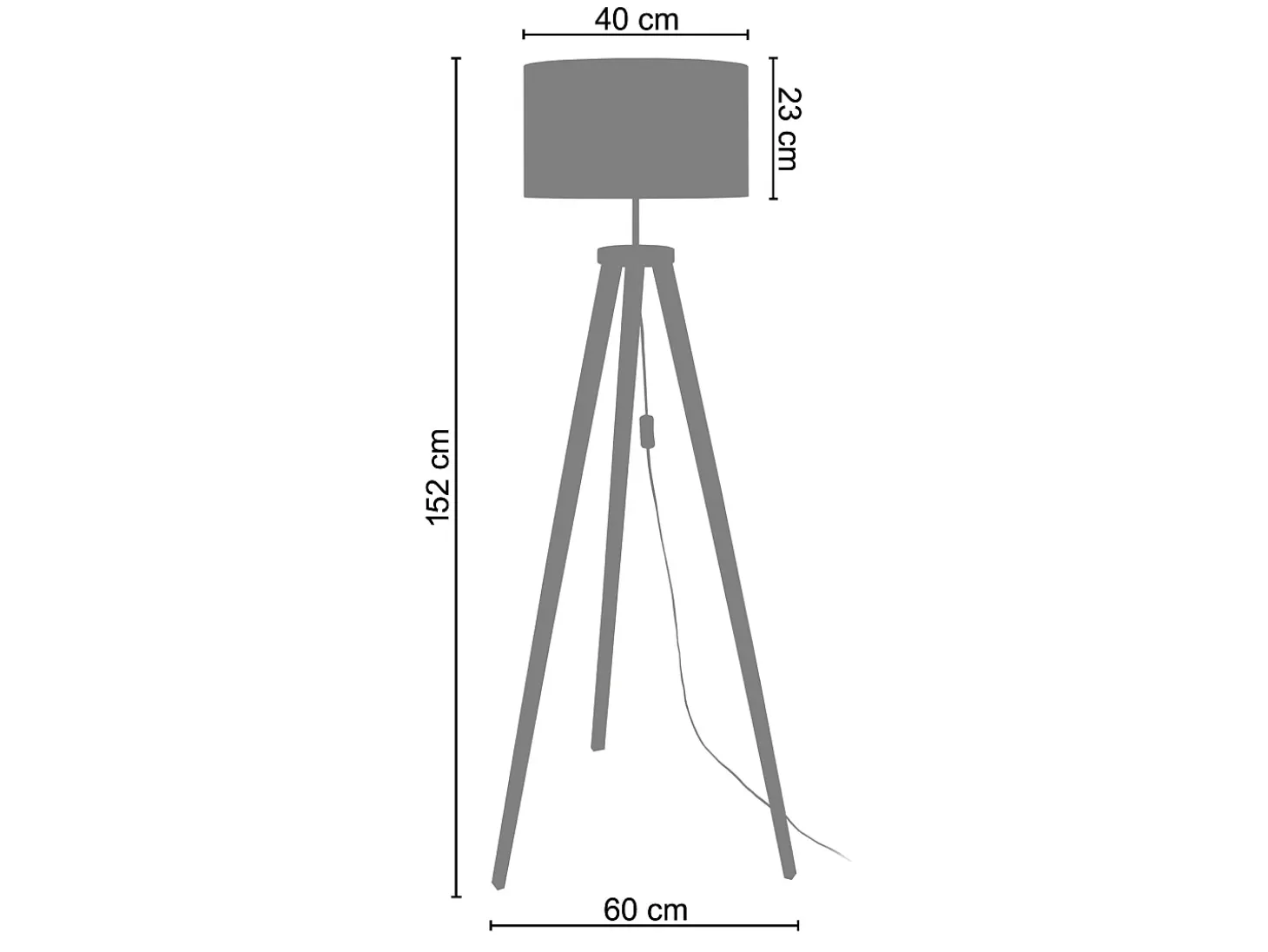 Abajur TOSEL TAMBOUR 60 tecido tambor branco D60 x H25 cm