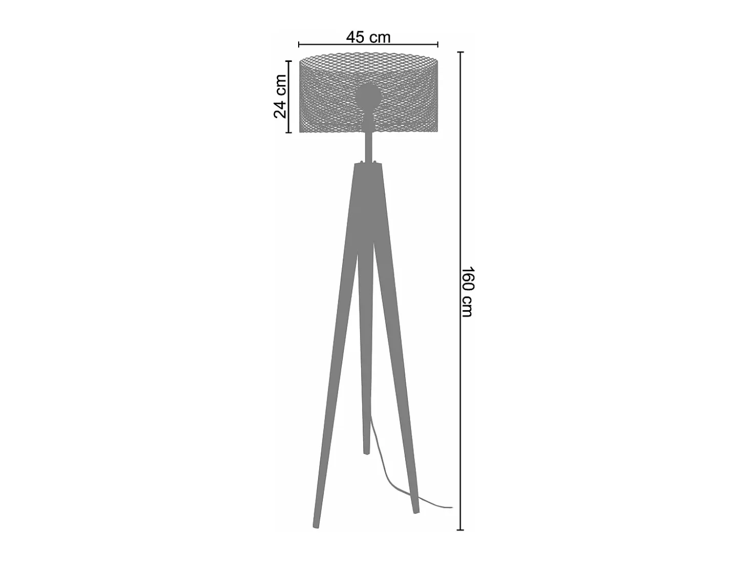 Abajur TOSEL TAMBOUR 45 tecido tambor bege D45 x H30 cm