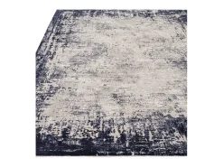 Alfombra abstrata - 160x230cm - azul marinho, creme - Kuza Border