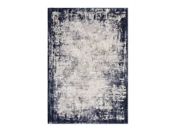 Alfombra abstrata - 160x230cm - azul marinho, creme - Kuza Border