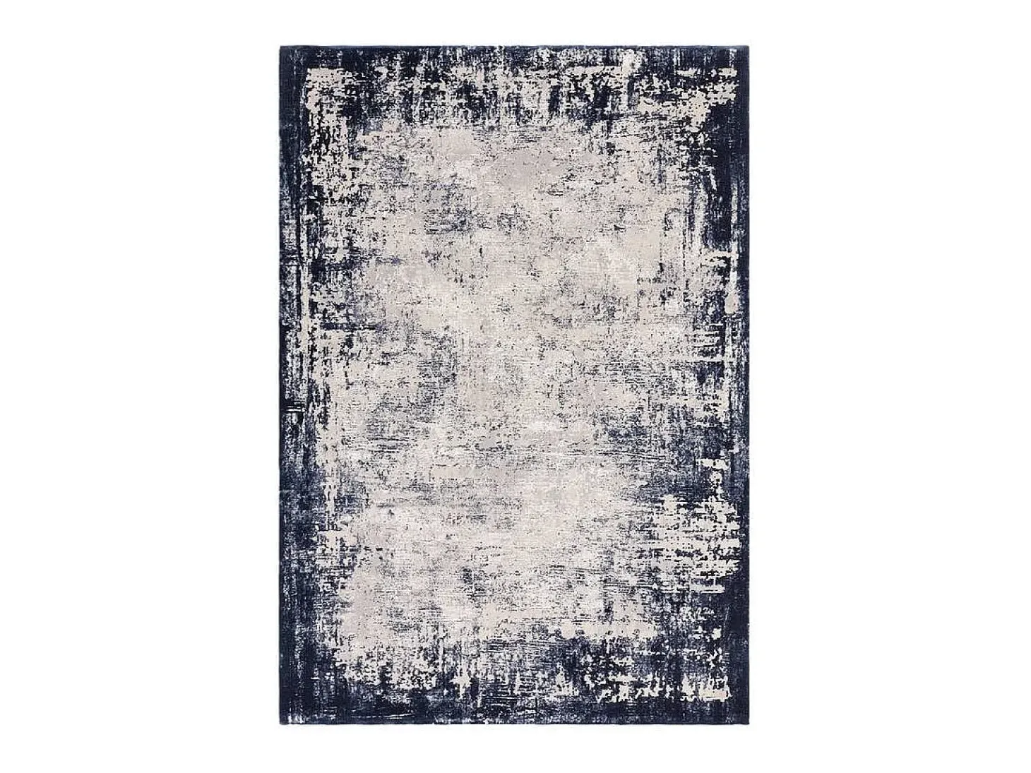 Alfombra abstrata - 160x230cm - azul marinho, creme - Kuza Border