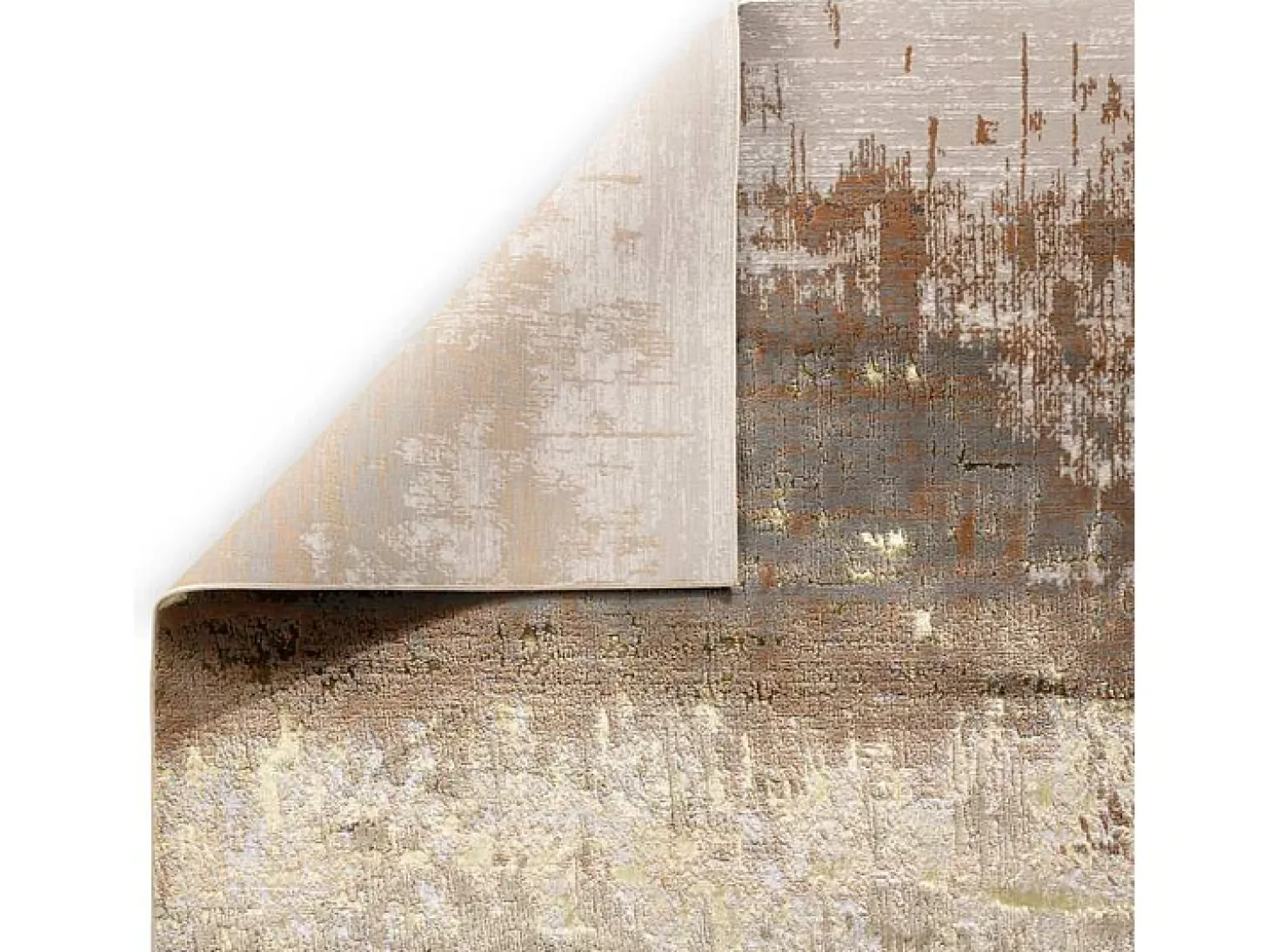 Alfombra abstrata - 160x230cm - dourado, marrom, bege - Aurora Dune