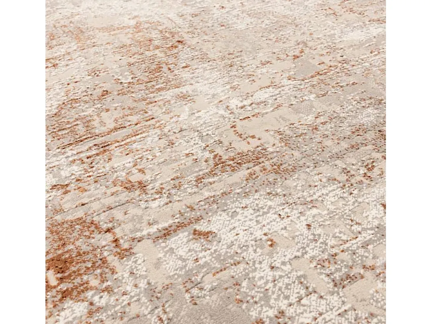 Alfombra abstrata - 120x170cm - laranja, creme - Kuza Border