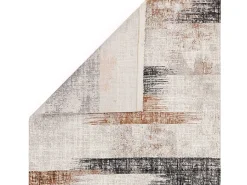 Alfombra abstrata - 160x230cm - laranja, creme, preto - Kuza Lines