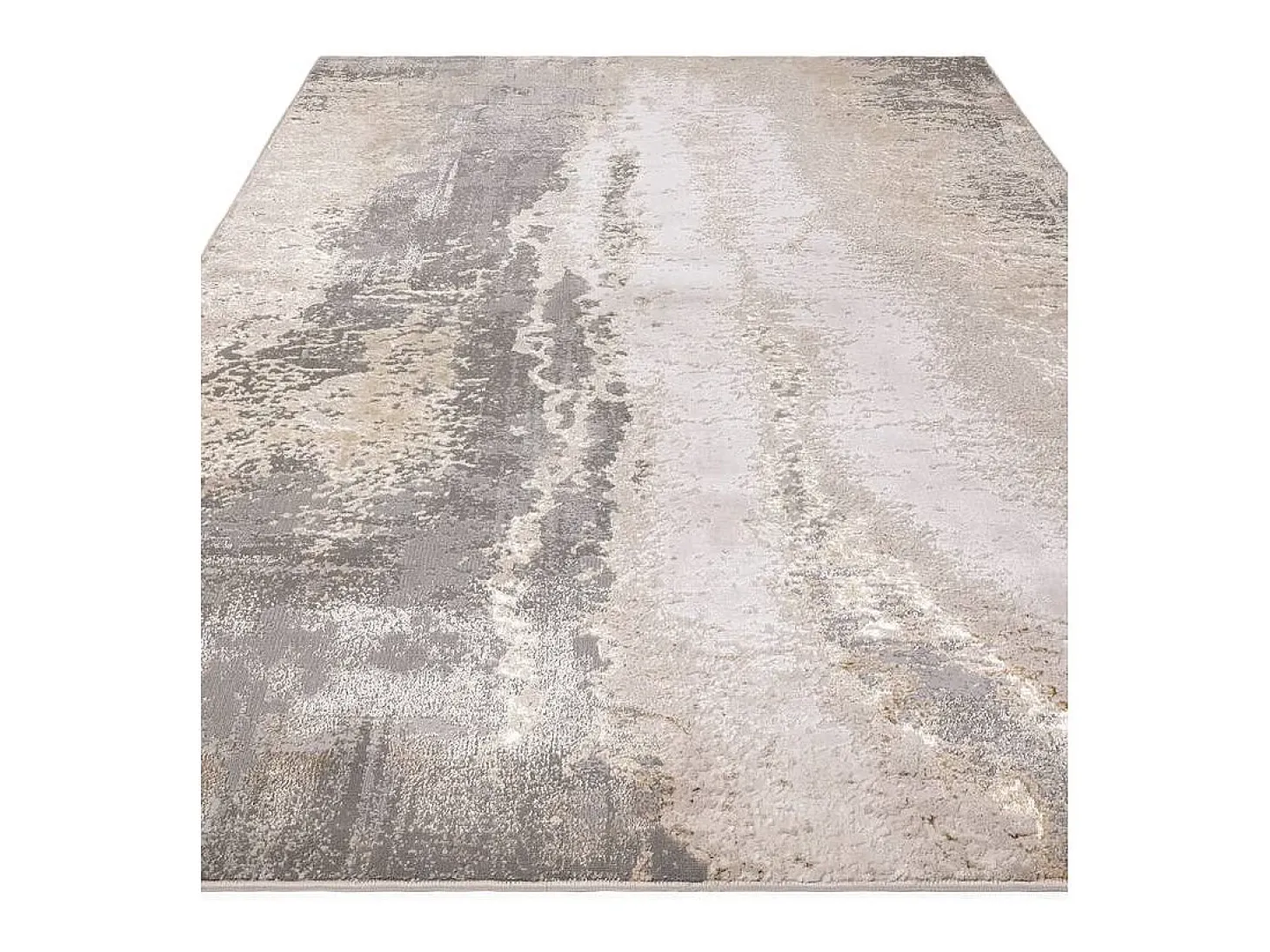 Alfombra abstrata - 160x230cm - ouro, cinza, bege - Aurora Cliff