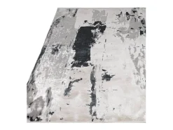Alfombra abstrata - 200x290cm - prata, creme, branco, cinza - Aurora Glacier