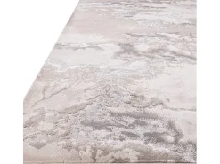 Alfombra abstrata - 160x230cm - prata, creme, cinza - Aurora Cloud