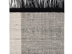 Alfombra tecida à mão, 100% lã - 120x170cm - preto, creme, branco - Avalon