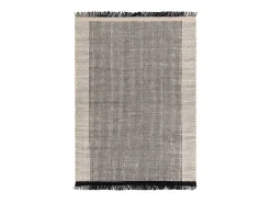 Alfombra tecida à mão, 100% lã - 200x290cm - preto, creme, branco - Avalon