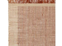 Alfombra tecida à mão, 100% lã - 160x230cm - laranja, creme, branco - Avalon