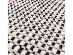 Alfombra tecida à mão, 100% lã - 160x230cm - preto, creme, branco - Avalon