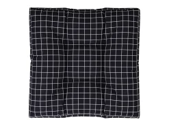 Almofadão para sofá de paletes 80x80x12 cm tecido xadrez preto PT253417