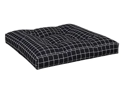 Almofadão para sofá de paletes 80x80x12 cm tecido xadrez preto PT253417