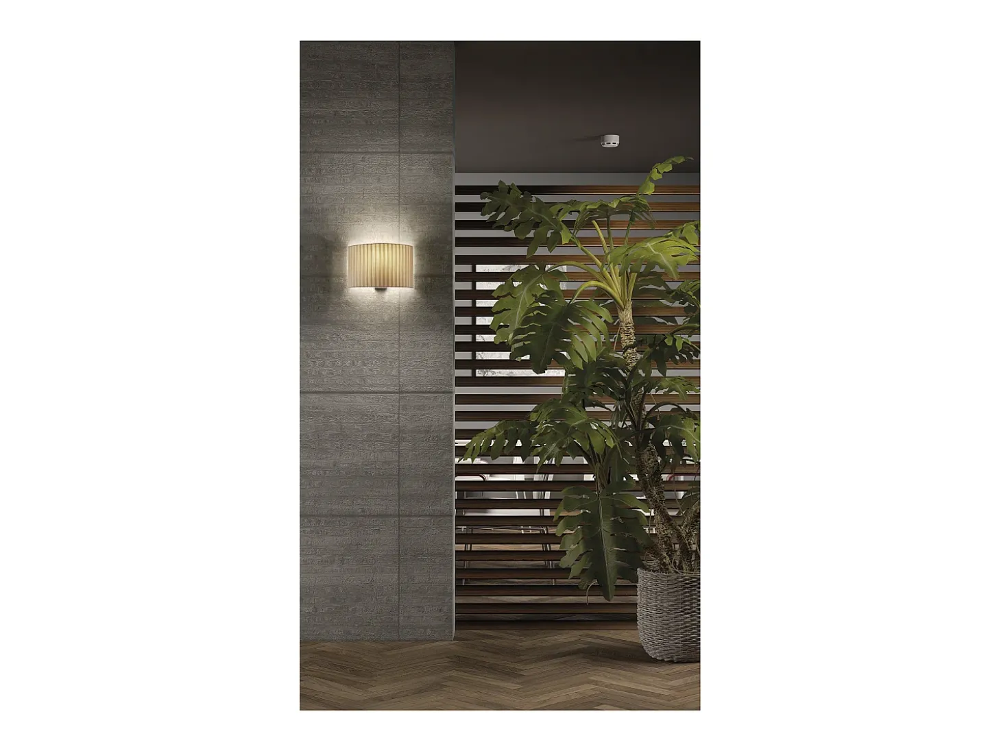 Aplique Amsterdam estilo clássico - Altura 21 cm - interior - aço e níquel acetinado - abat-jour de fita preta plissada - E27 Ø45 Máx. 40W- IP20