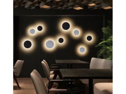 Aplique CIRCULAR estilo moderno e versátil - D.ø20 cm - LED SMD 9W - 890lm e 3k - alumínio e preto