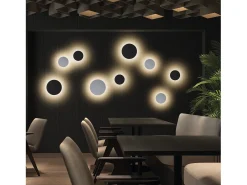 Aplique CIRCULAR estilo moderno e versátil - D.ø25 cm - LED SMD 13W - 1155lm e 3k - alumínio e preto