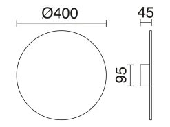 Aplique CIRCULAR estilo moderno e versátil - D.ø40 cm - LED SMD 28W - 3020lm e 3k - alumínio e preto