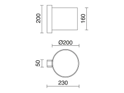 Aplique COMPACT estilo moderno em madeira - D. 20 cm - E27 40W - ø45 - ip20 - madeira e algodão bege