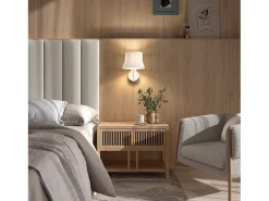 Aplique CORA estilo clássico - A 23,5 cm - E27 40W - candeeiro de fita plissada ø20 cm - aço e branco - IP20