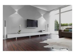 Aplique em alumínio estilo moderno BRICK - Largura 12 x Altura 12 cm - alumínio escovado - LED SMD 2x 5W - 3K - para cima e para baixo - 67º - IP44