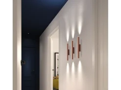 Aplique estilo moderno TANIA - A 40,8 cm - 2x LED SMD 4W - 400lm e 3K- up&down - aço e branco - IP40