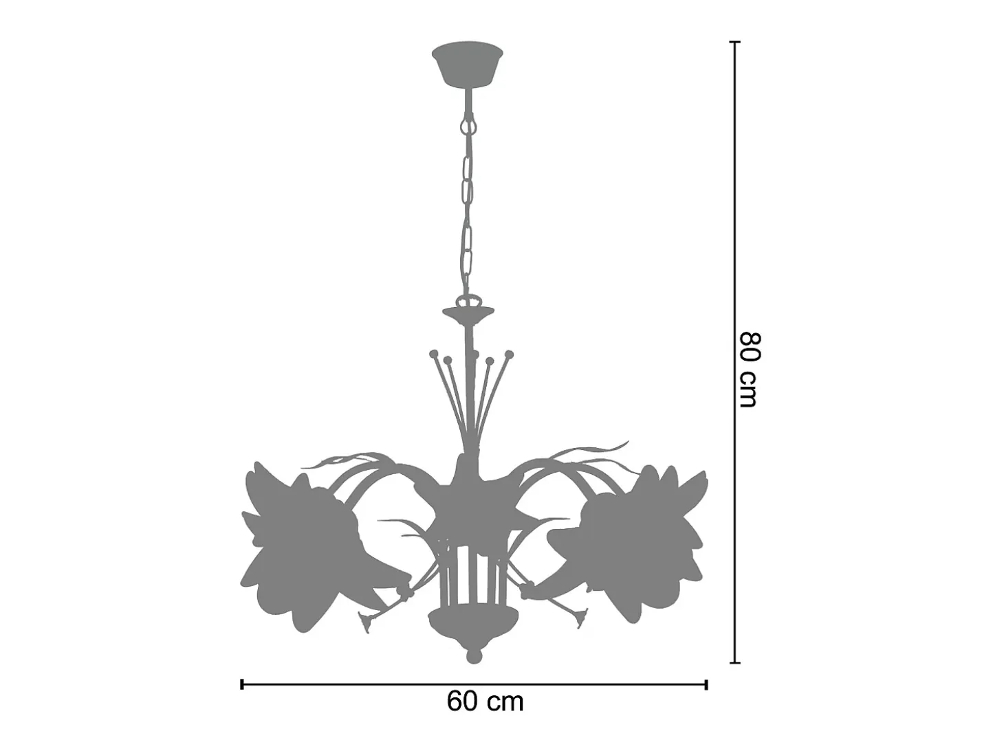 Aplique TOSEL PROVENÇALE lâmpada decorativa braço preto D31 x H29 cm