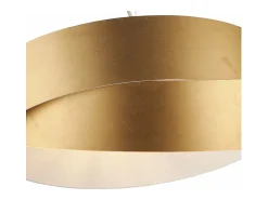 Astro - Suspensão em ferro lacado branco com deco ouro antigo e cabo de aço ajustável 2 luzes 122 - Ø46 - BL207-2-BOR