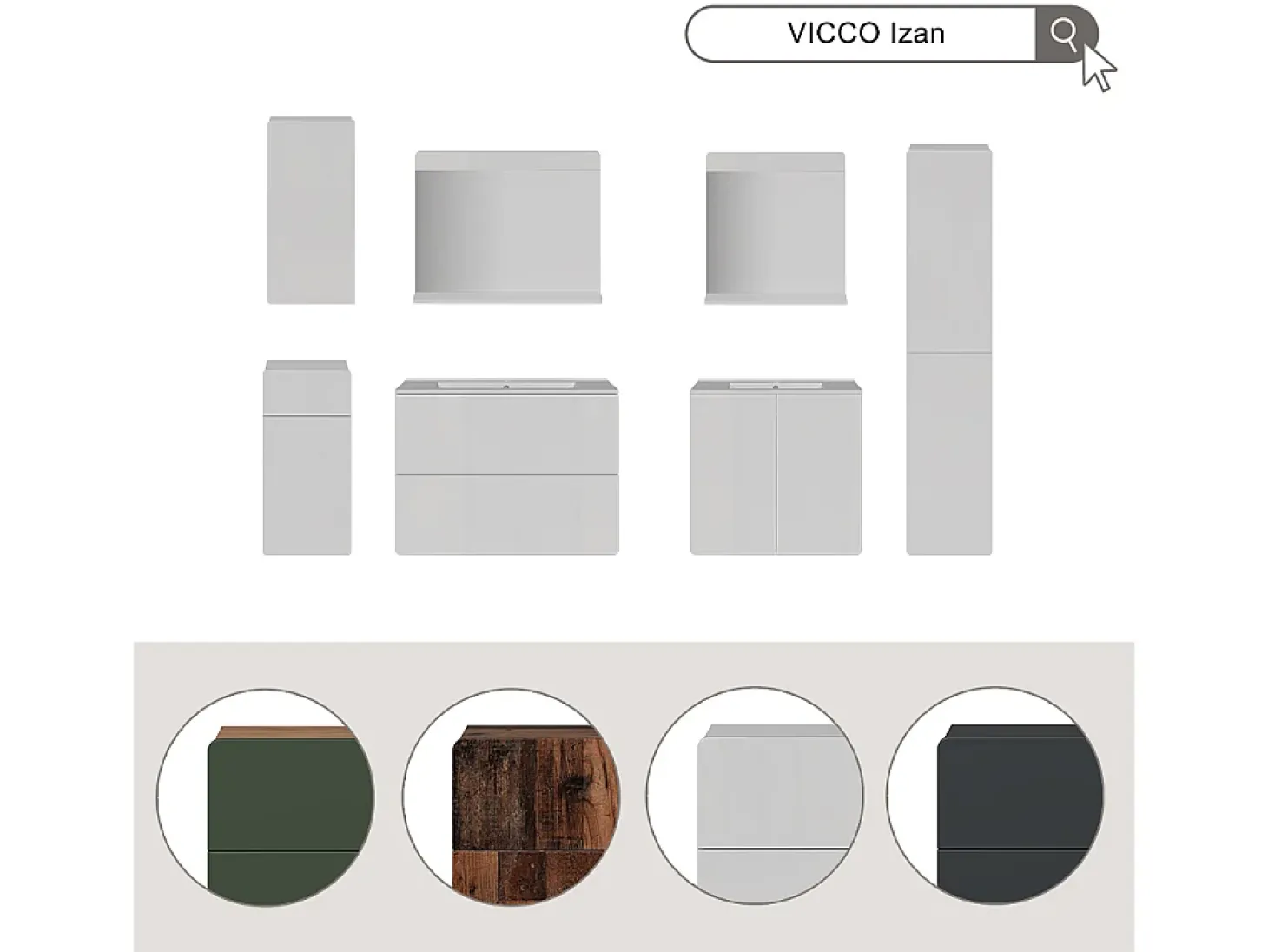 Badezimmerspiegel verde/carvalho goldkraft 60x12x62 izan