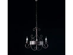 Baltimore - Lustre de ferro lacado preto e ferrugem 3 luzes 113 - Ø54 - BL183-3-RG