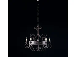 Baltimore - Lustre de ferro lacado preto e ferrugem 5 luzes 120 - Ø60 - BL183-5-RG