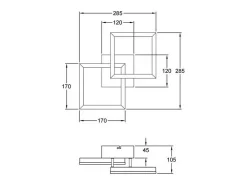 BARD moderno plafon LED 21W ouro fosco 3394-28-225 Fabas Luce