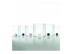 Bilia Tumbler Zafferano conjunto de vidro borossilicato de 6 peças, cor verde