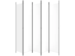 Biombo - Divisória com 5 painéis 250x220 cm tecido branco PT546834