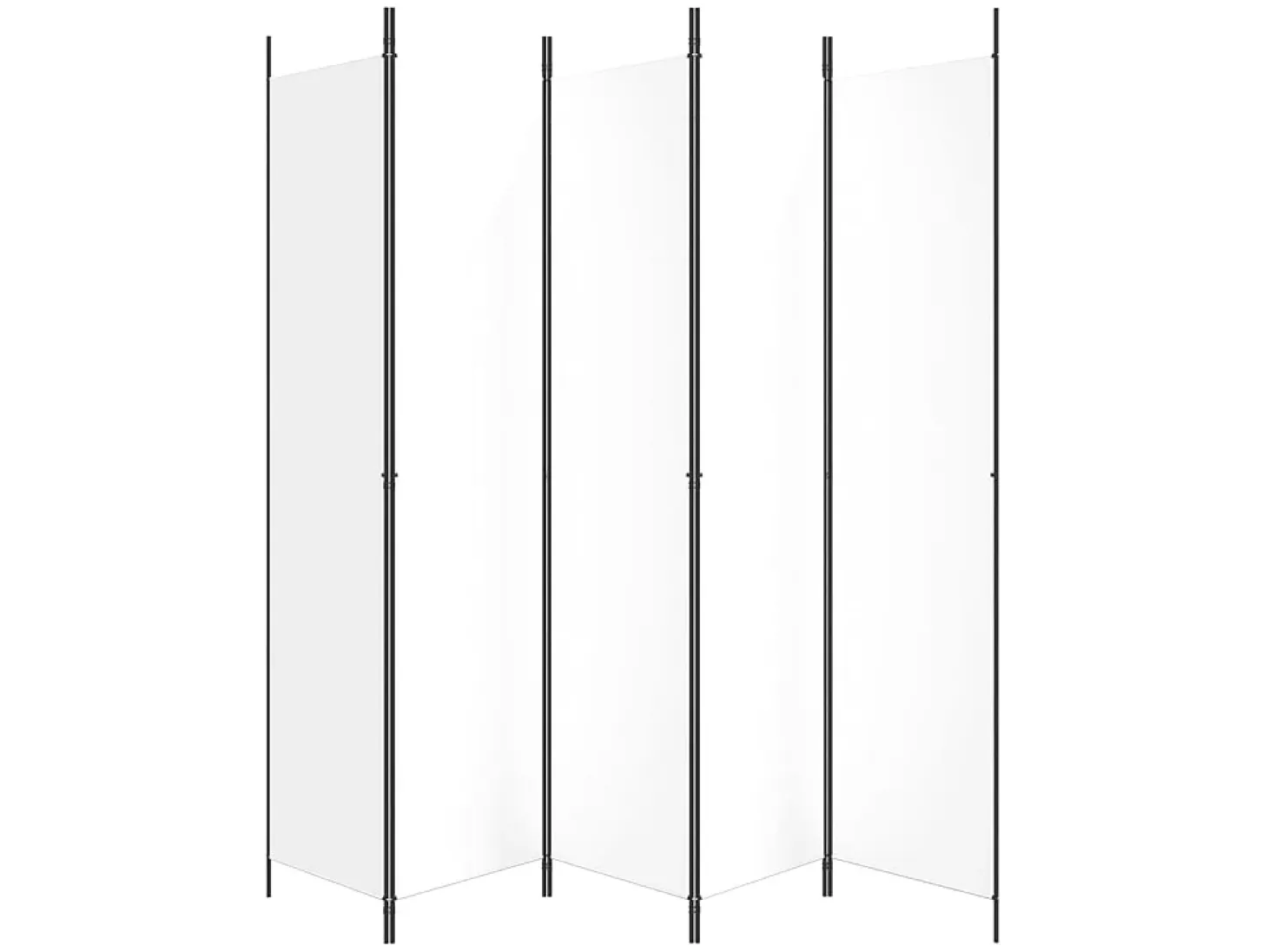 Biombo - Divisória com 5 painéis 250x220 cm tecido branco PT546834