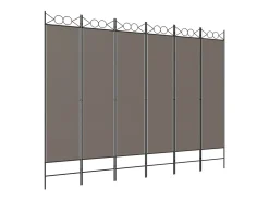 Biombo - Divisória com 6 painéis 240x200 cm tecido antracite PT341711