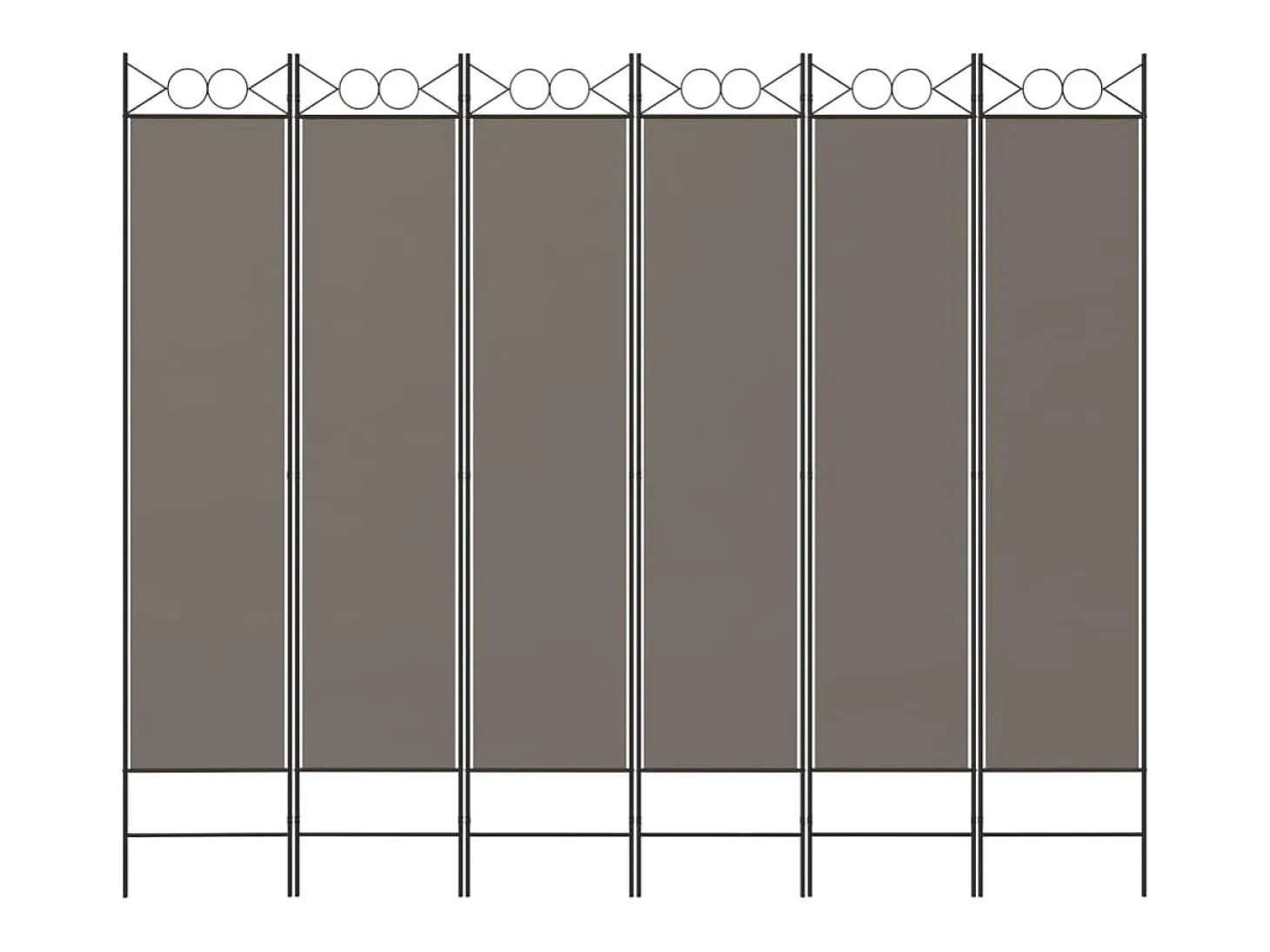 Biombo - Divisória com 6 painéis 240x200 cm tecido antracite PT341711