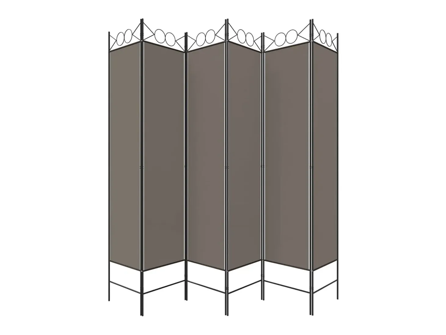 Biombo - Divisória com 6 painéis 240x200 cm tecido antracite PT341711