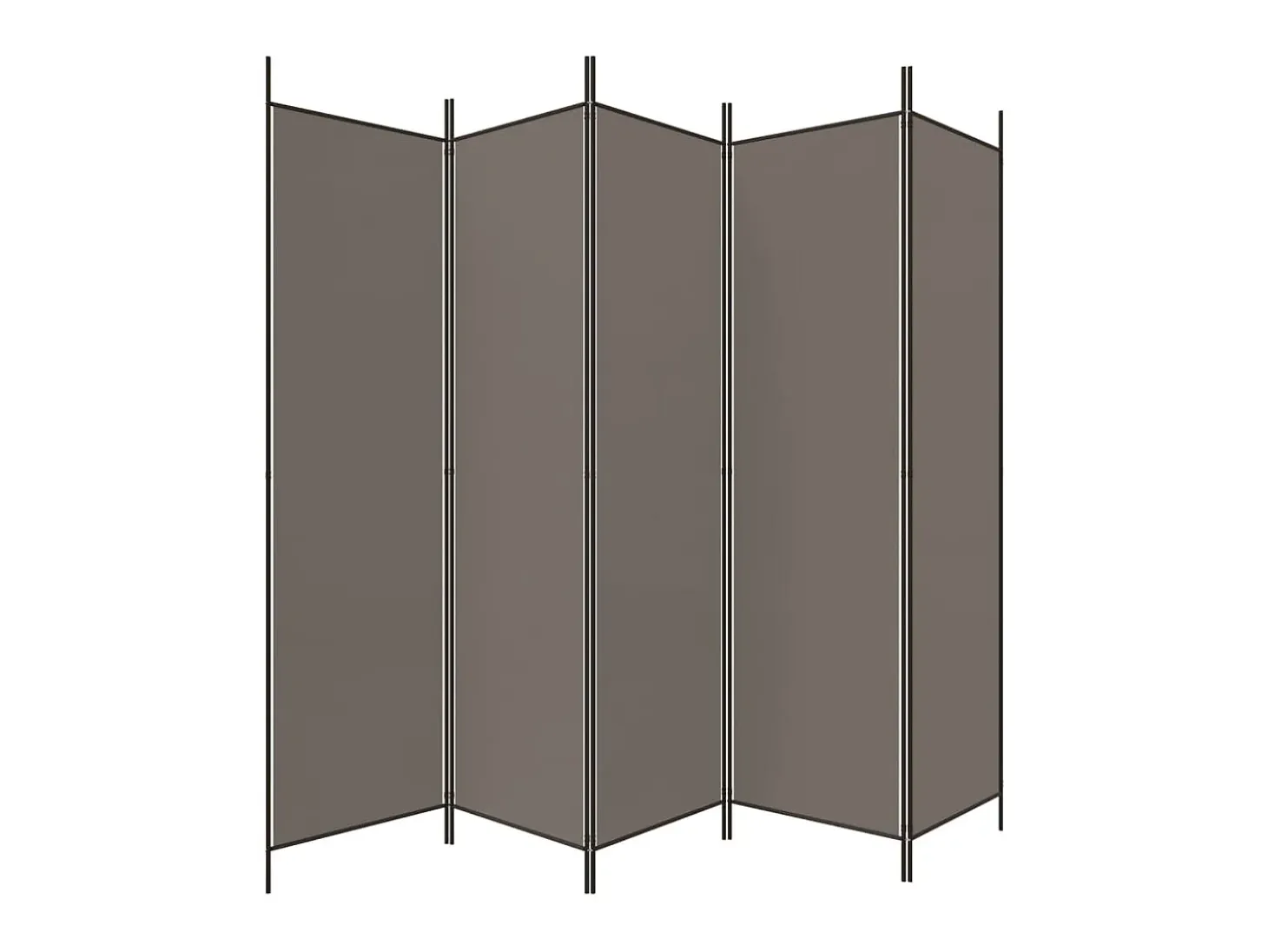Biombo - Divisória com 5 painéis 250x220 cm tecido antracite PT182451