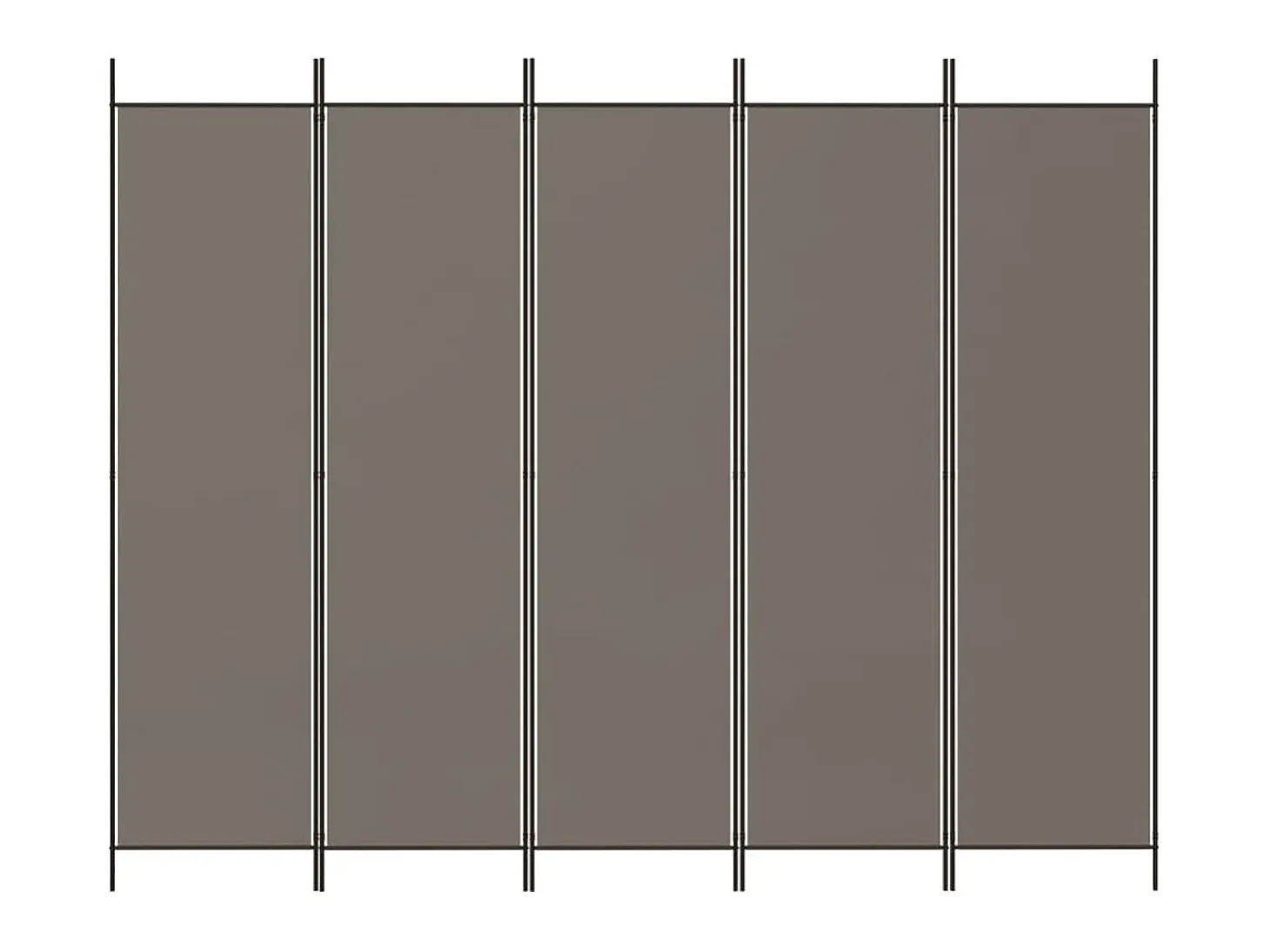 Biombo - Divisória com 5 painéis 250x220 cm tecido antracite PT182451