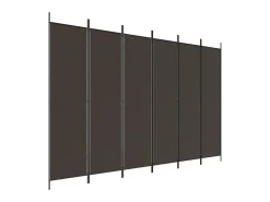 Biombo - Divisória com 6 painéis 300x200 cm tecido castanho PT814678