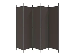 Biombo - Divisória com 6 painéis 300x200 cm tecido castanho PT814678